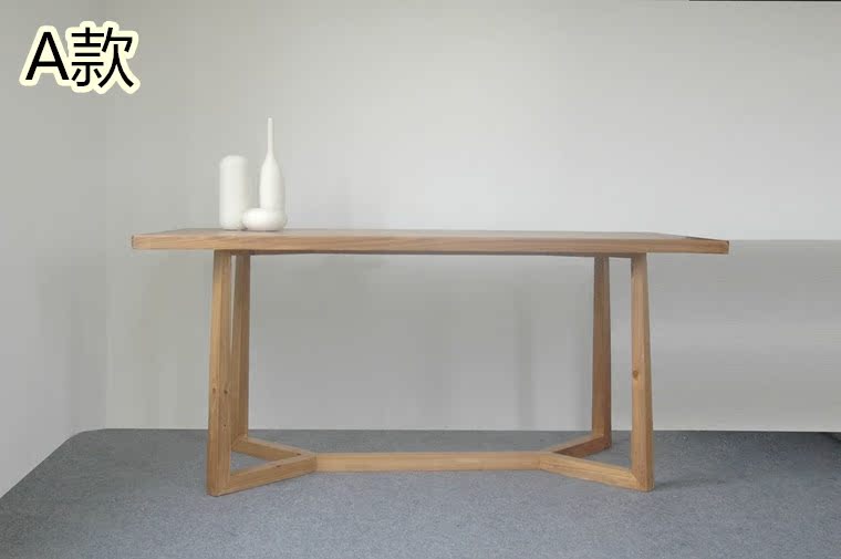 北欧实木餐桌办公桌宜家水曲柳餐桌简约现代小户型原木饭桌咖啡桌