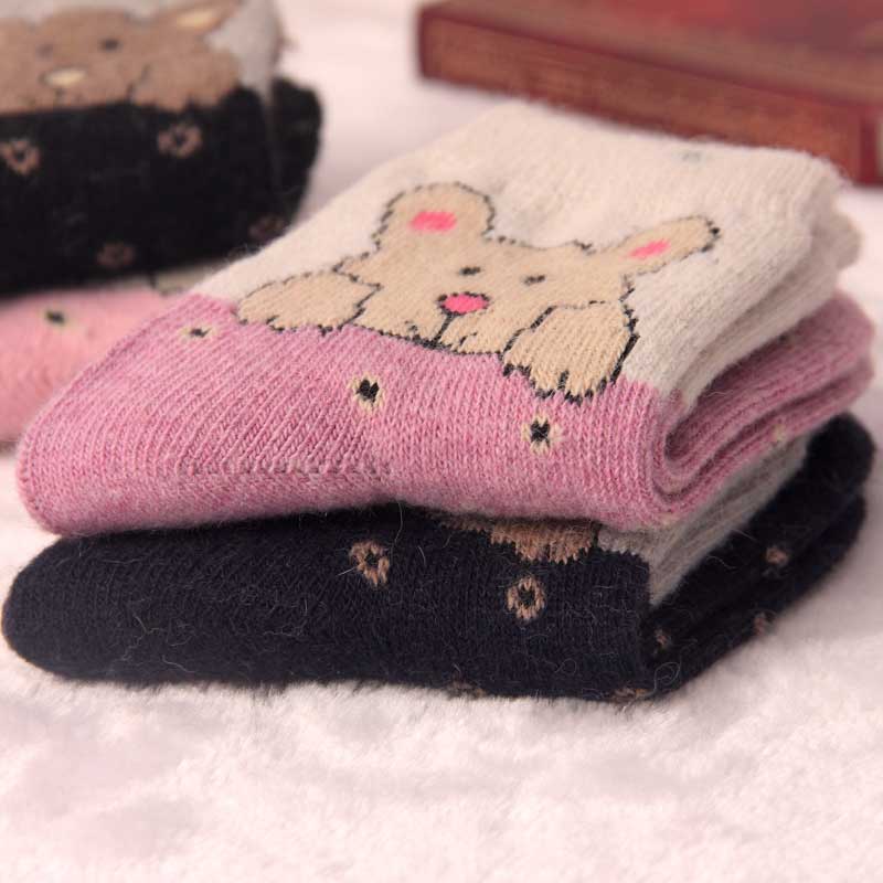 无骨儿童袜子 冬季加厚保暖宝宝袜 3-5-7-9岁羊毛袜 纯棉大小孩袜