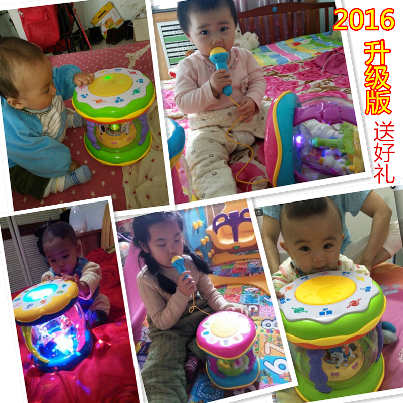 宝宝可充电手拍鼓音乐婴儿电动拍拍鼓益智玩具0-1-3岁6-12个月
