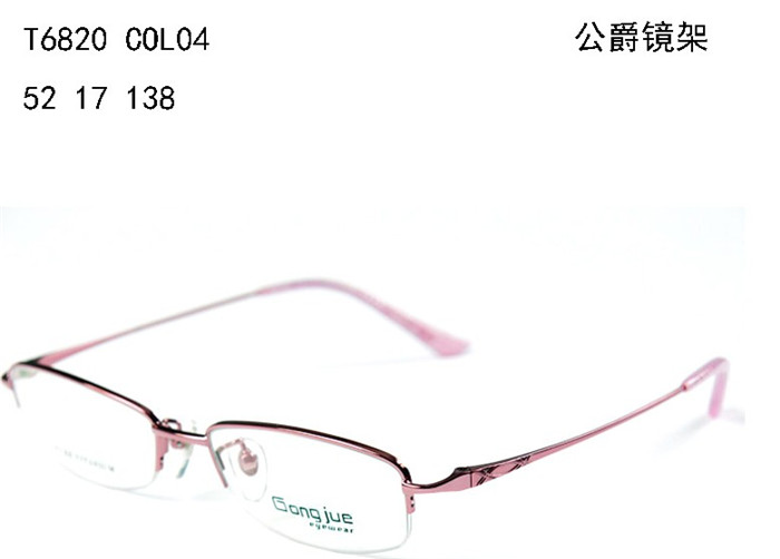 正品 眼镜框超轻纯钛镜架公爵近视架眼镜架 半框 女款T6820