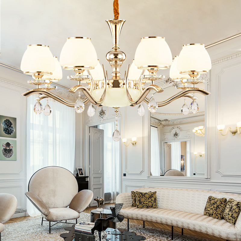 创意水晶吊灯客厅欧式简约现代简欧美式奢华大气大厅主卧室餐厅灯