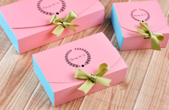 花环粉蓝50g四粒 六粒 八粒 烫金月饼盒 蛋糕盒 饼干盒 单个