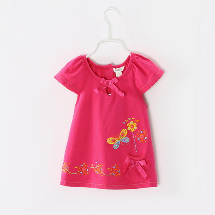 韩版童装2-3-4-5-6-7-8女童夏季纯棉短袖T恤女孩小飞袖上衣娃娃衫