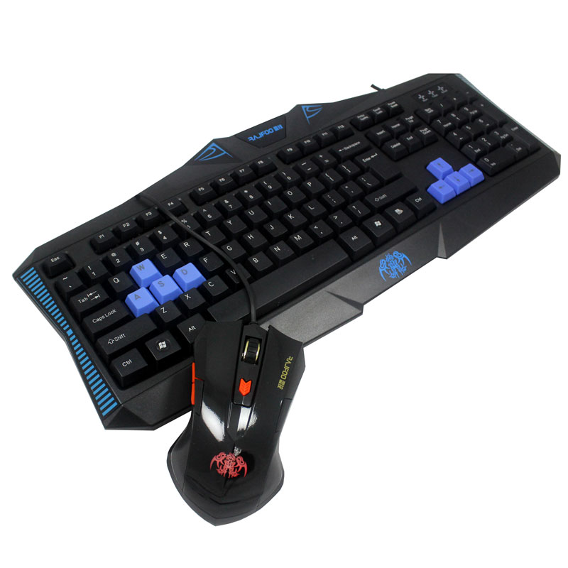 雷技铠甲k3游戏键盘鼠标套装 有线电脑usb魔兽世界发光鼠标 免邮