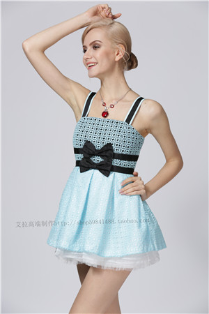 艾拉安娜贝拉同款2015夏装新款吊带勾花连衣裙公主裙308D