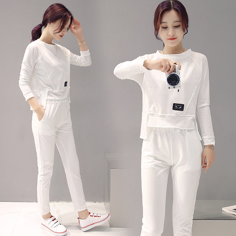 2016秋季韩版新款修身显瘦运动服套装女 时尚卫衣两件套套装秋装