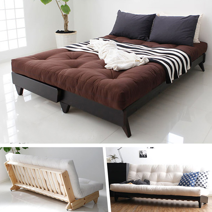 实木沙发床双人布艺可拆洗两用沙发床可折叠小户型多功能家具