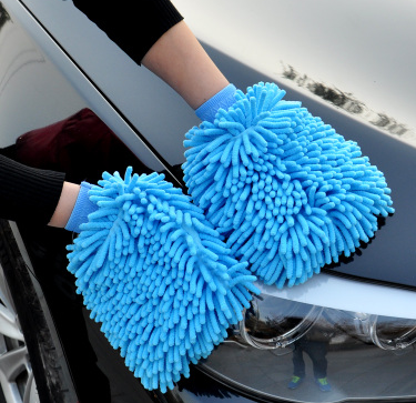 雪尼尔洗车手套双面珊瑚虫毛绒清洁擦车手套抹布加厚洗车店专用