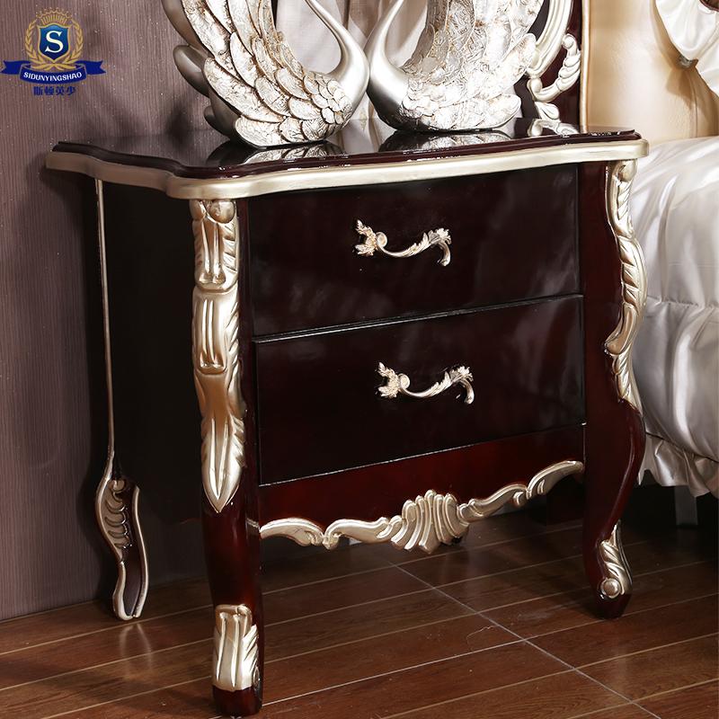斯顿英少 欧式床头柜 美式古典家具 法式实木简约床头柜 储物柜