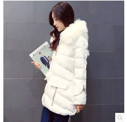 2015新款韩版A字羽绒棉服女中长款显瘦带帽加厚棉衣外套冬装棉袄
