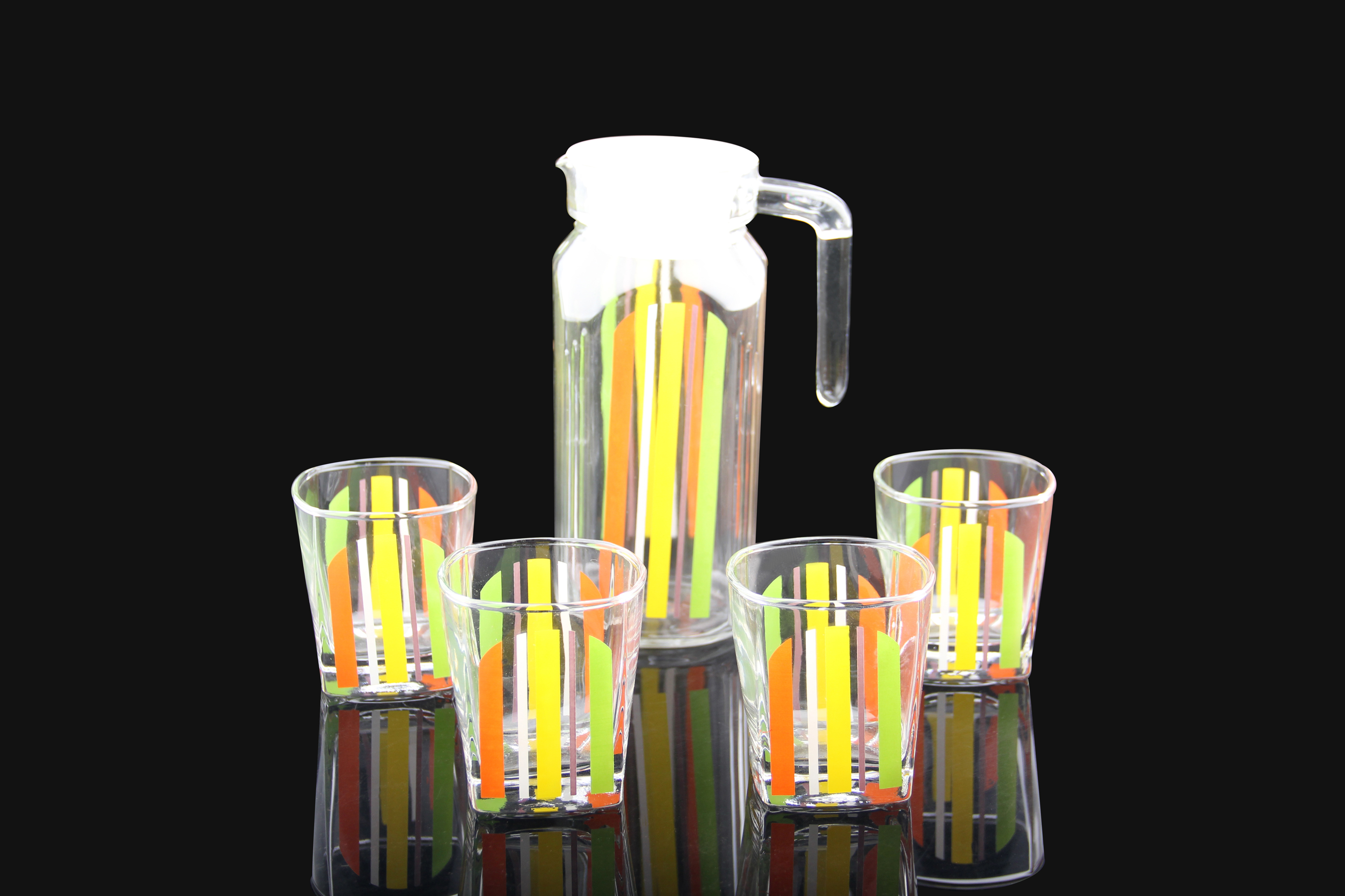 彩虹水具家用玻璃冷水壶套装耐热大容量泡茶玻璃凉水壶果汁水杯子