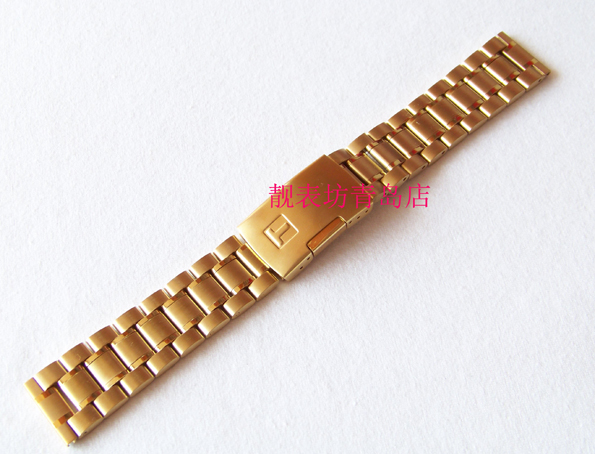 手表配件 镀钛金实芯钢带平头20 ，22mm