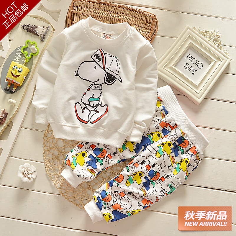 男童运动套装2015秋装儿童纯棉长袖两件套婴儿衣服宝宝1-3岁童装