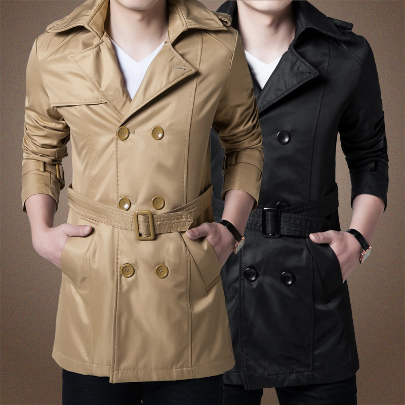 2016新品韩版男士修身型纯棉休闲风衣男装中长款大衣青年外套潮