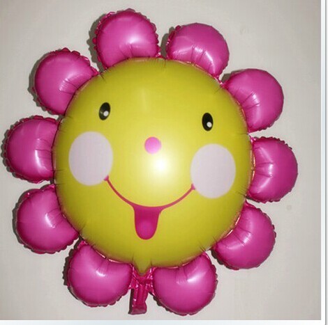 向日葵 婚庆用品 铝膜气球生日派对 大号太阳花笑脸铝箔氢气球