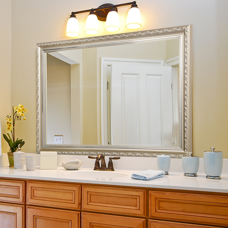 五福星欧式简约浴室镜壁挂卫生间镜子卫浴镜洗手间镜子定制W3020