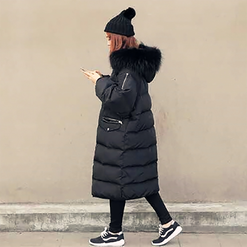 2016冬季新款大毛领羽绒服女中长款加厚韩版连帽大码过膝羽绒外套