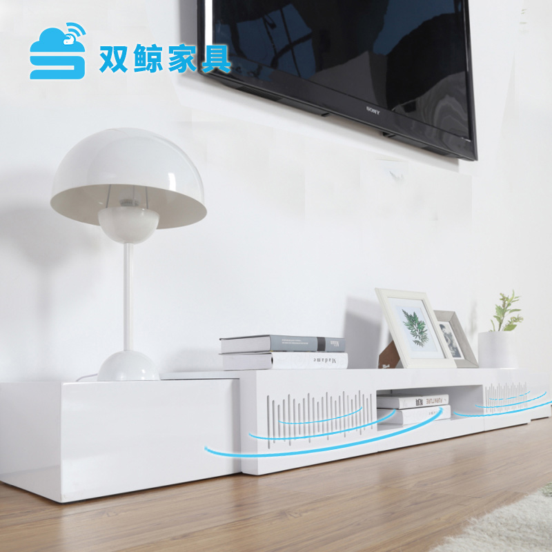 双鲸家具音响智能电视柜简约现代客厅韩式创意视听柜可伸缩电视柜