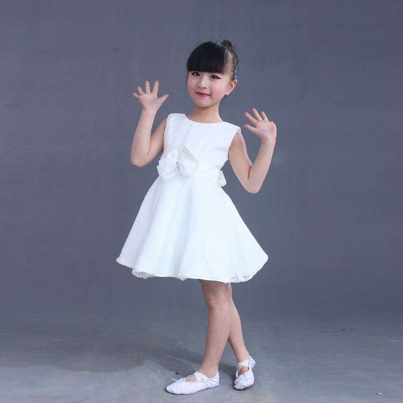 特价儿童演出服装幼儿舞蹈表演服女童舞蹈白色修身裙现代舞蹈裙