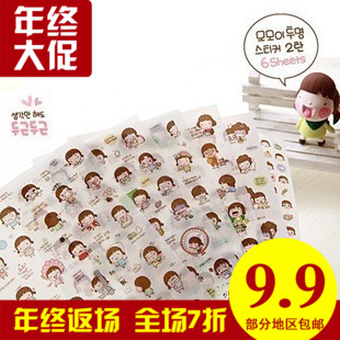 韩国DIY手工 透明 手账装饰日记贴纸momoi sticker set ver.2