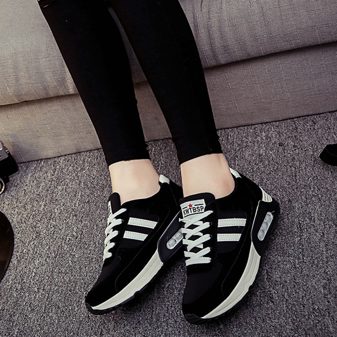 2015秋季低帮运动鞋女韩版二条杆休闲鞋透气学生鞋平底跑步鞋单鞋