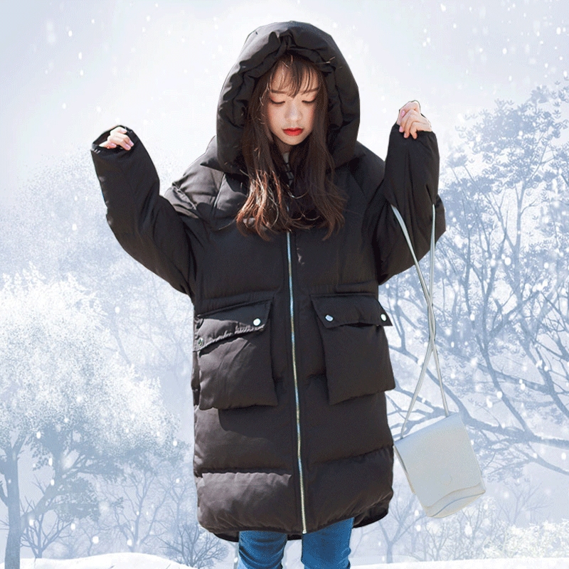 2016冬季韩版中长款棉衣外套女加厚修身显瘦羽绒棉棉服学生面包服