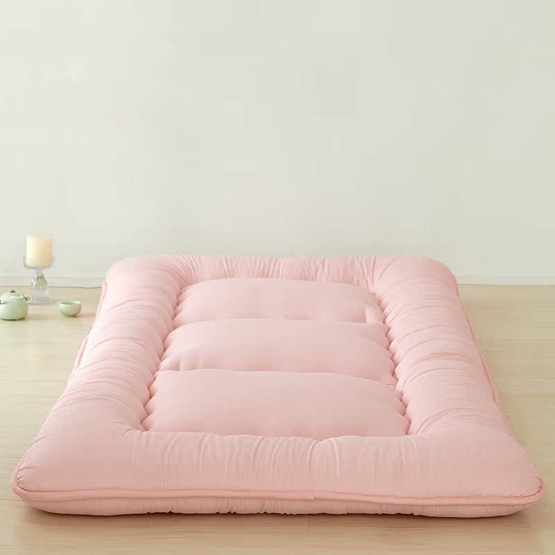 纯色磨毛加厚日式榻榻米床垫 可折叠单双人软床垫 床垫地铺地垫保
