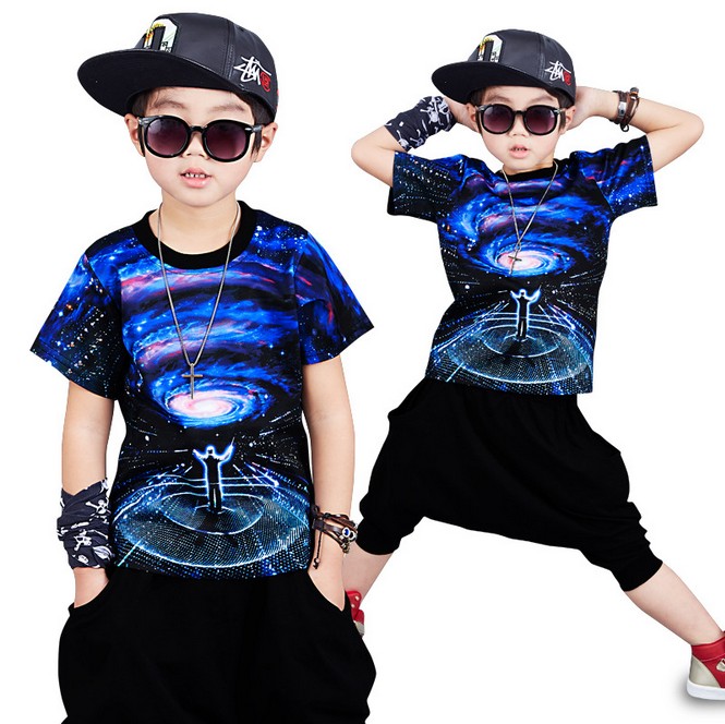 娜美童装 2018新款男童套装夏装个性3D中大童儿童运动服两件套潮
