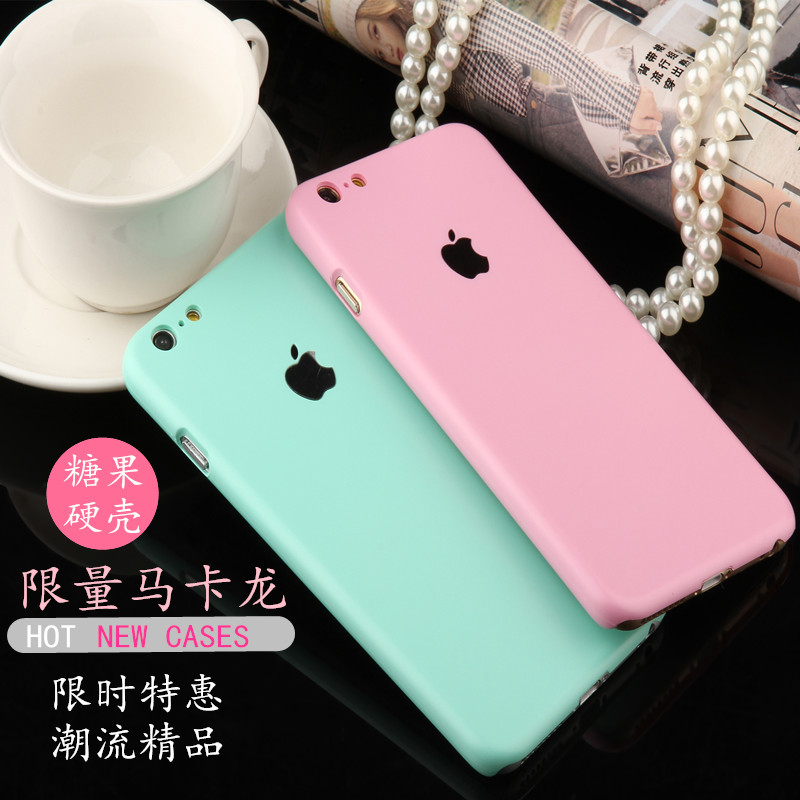 韩国小清新马卡龙iPhone6手机壳 苹果6Plus糖果色保护套5硬壳5s女