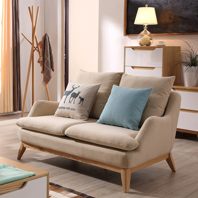 北欧宜家风格休闲布艺沙发组合客厅小户型双人沙发可拆洗三人沙发