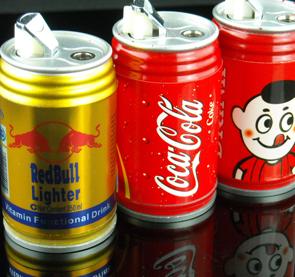 今年要火 爆款 红牛饮料瓶 易拉罐造型 创意打火机 充气充气火机