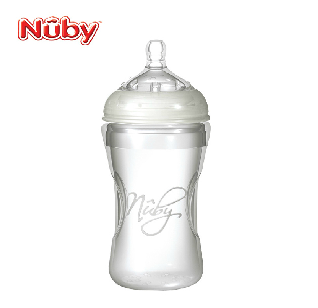 nuby/努比 热卖促销婴儿宝宝硅胶不含BPA安全宽口奶瓶210ml