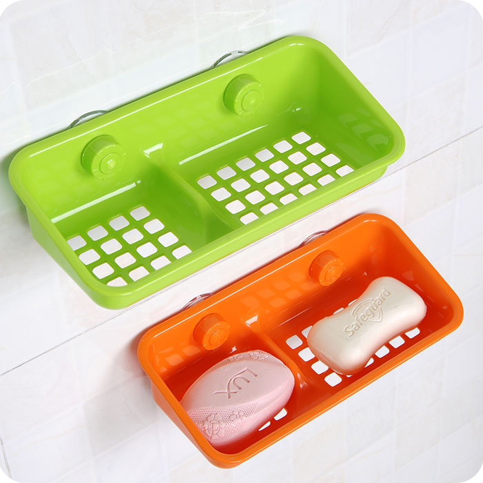 创意家用卫生间手工皂盒双格强力吸盘皂盒浴室香皂盒可沥水肥皂盒