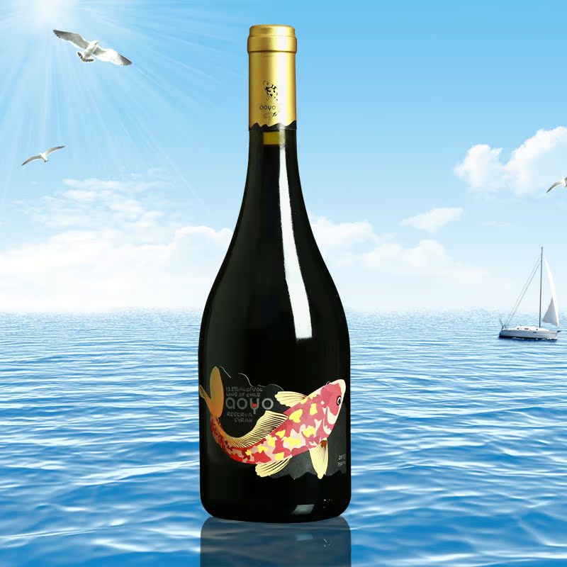 智利原装进口红酒 傲鱼珍藏西拉干红葡萄酒2012年 750ml*1