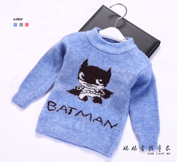 1-3岁男女宝宝羊毛混纺毛衣蝙蝠羊毛衫小童儿童套头圆领毛衣