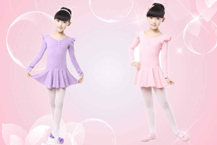 六一新款儿童舞蹈女童芭蕾舞裙幼儿民族舞台演出服考级练功服长袖