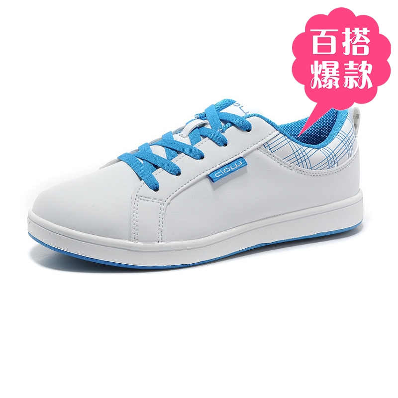 新款韩版男鞋 青少年单鞋板鞋 白色系带运动休闲鞋学生潮流