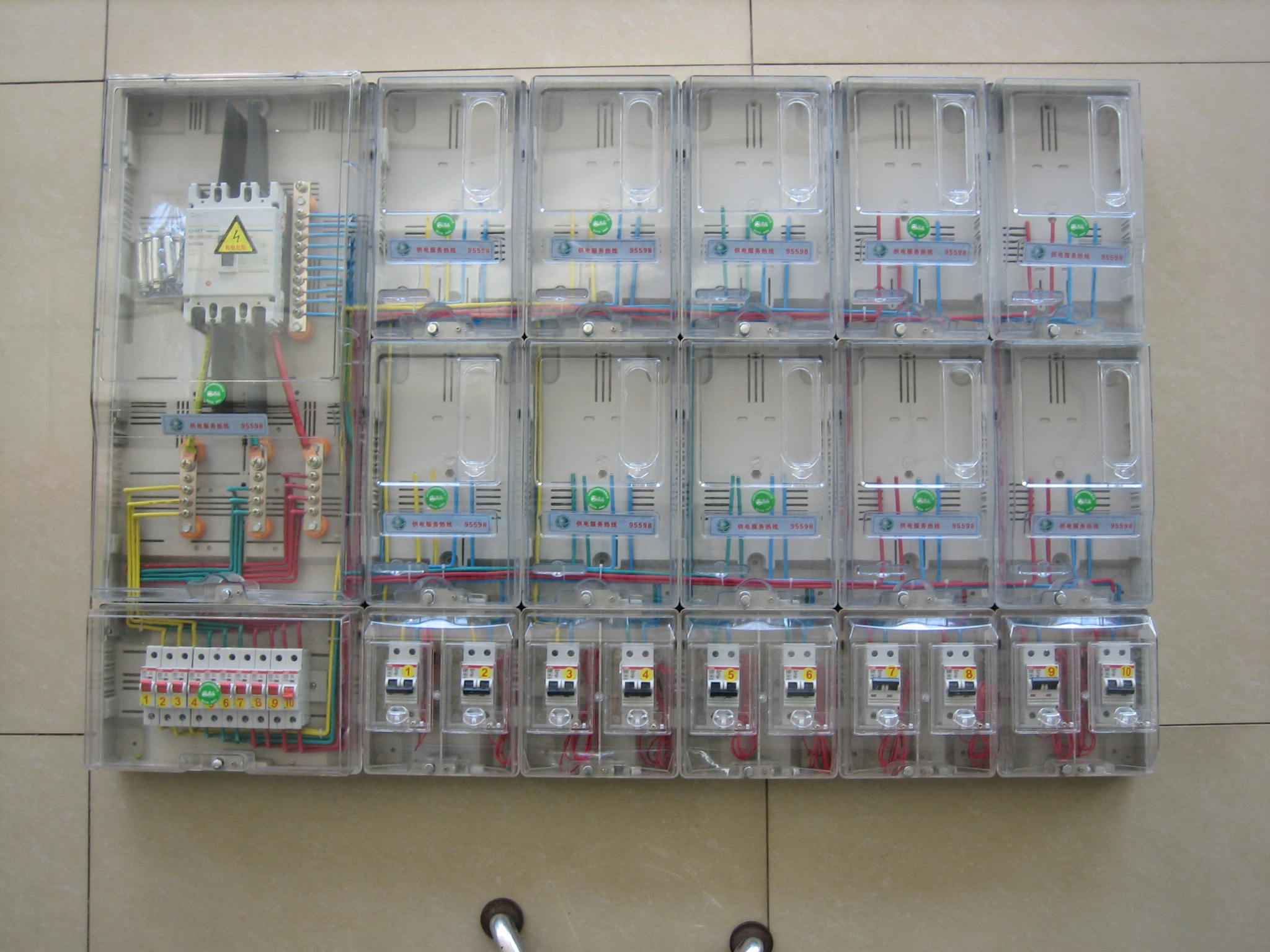 pc全透明单相一户一表位综合管理拼装式电能计量箱拼装式电表箱