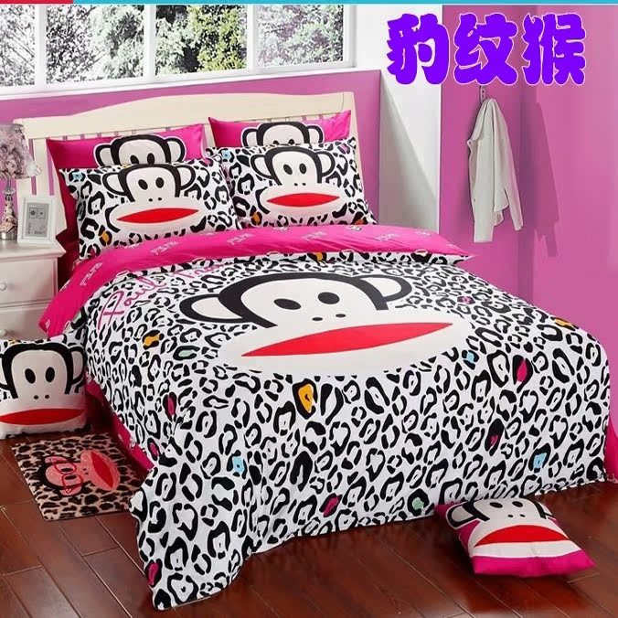 【一折网】纯棉四件套卡通猴子床上用品被子全棉4套件特价清仓