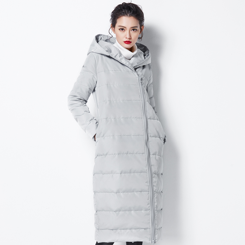 巴布欧2015冬装新款韩版修身加长款女士羽绒服保暖过膝羽绒衣外套