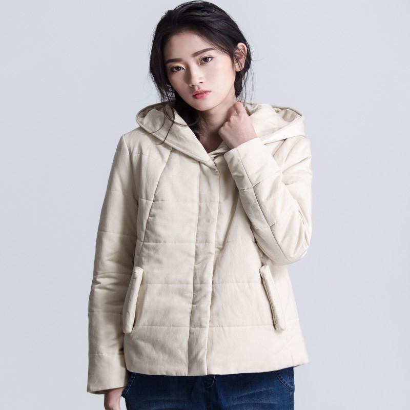 麦素2015新款冬装常规短款女装棉衣连帽外套