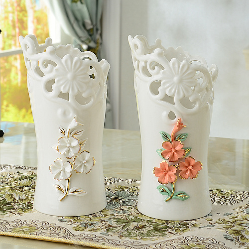 现代简约创意花瓶客厅家居落地装饰品景德镇陶瓷器创意花插摆件