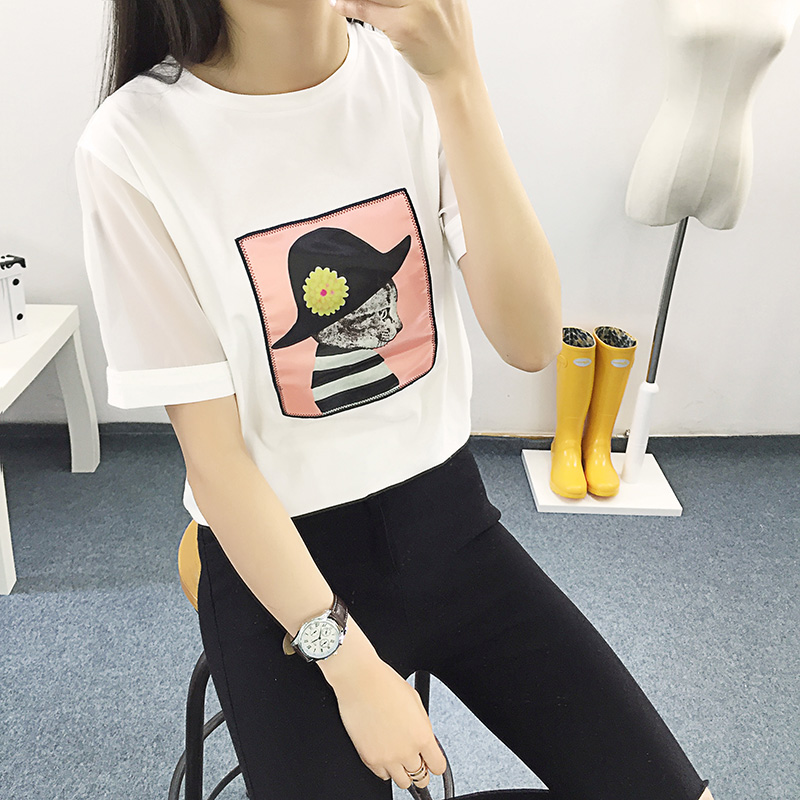 韩国夏装新款打底衫女大码韩版短袖T恤女宽松学生半袖女装上衣潮