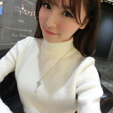 2016秋冬韩版短款女装半高领弹力毛衣长袖套头加厚保暖针织打底衫