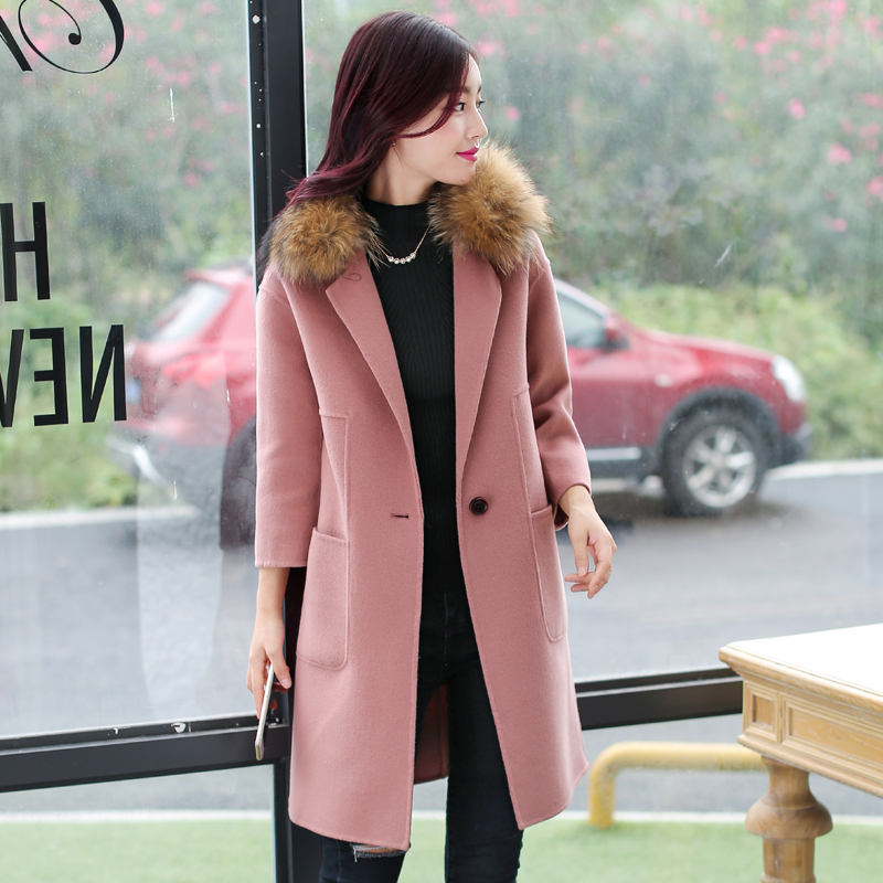 2015新款秋冬季韩版毛呢外套女士中长款修身加厚呢子大衣女装冬装