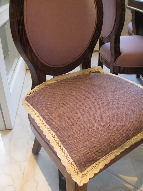欧式椅垫棉麻布艺椅子垫办公椅垫简约现代椅垫坐垫餐椅防滑垫纯色
