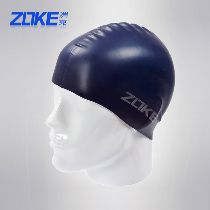 ZOKE洲克纯色泳帽女长发 男士女士通用防水护耳舒适硅胶游泳帽