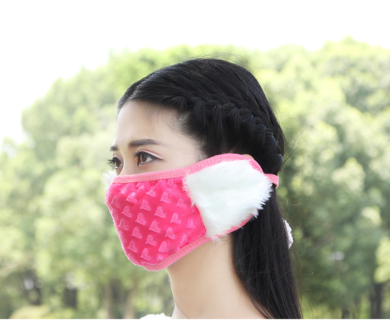 女士防尘保暖骑行防护 学生护耳口罩 罩韩版时尚防寒耳罩冬