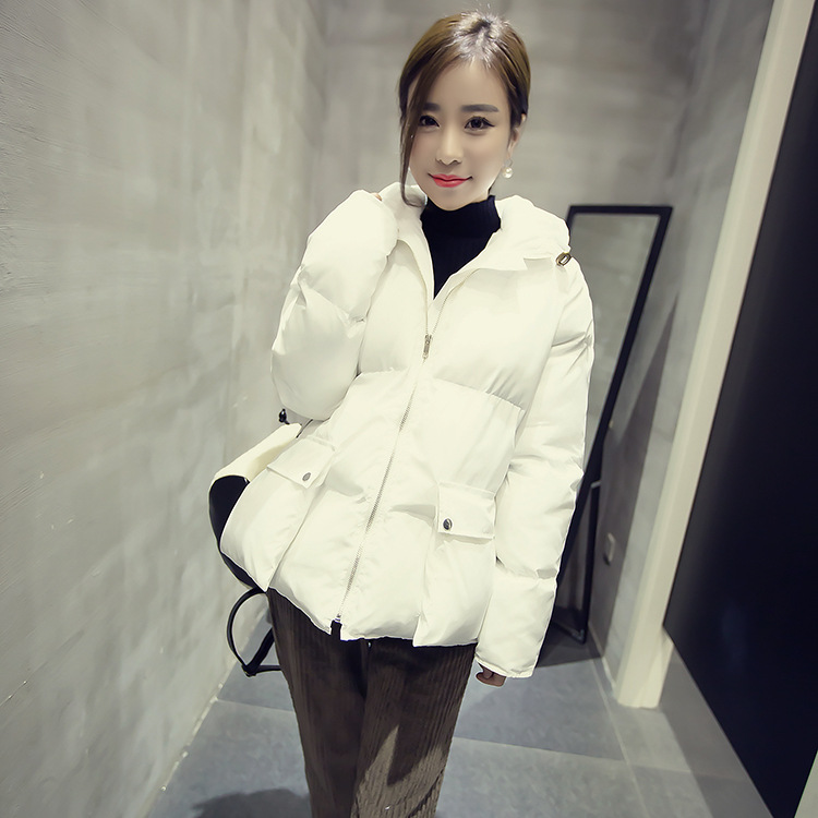2015冬季新款韩版连帽宽松百搭拉链长袖短款棉袄棉衣外套女潮