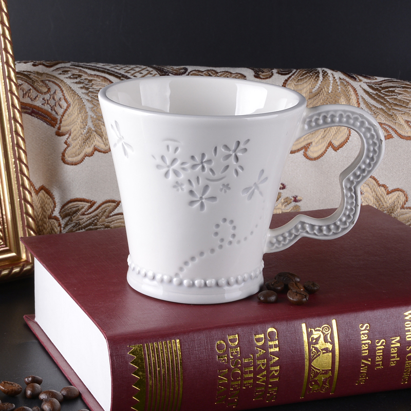 创意浮雕马克杯大容量喝水杯咖啡杯陶瓷杯子包邮